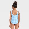 Girls' Small Gingham Printed One Piece Swimsuit - Cat & Jack™ - 2 of 3