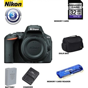 Nikon D5500/D5600 DSLR Camera (Body Only) with 3 Year Extended Warranty | Sandisk 32GB | Case & Card Reader - 1 of 4