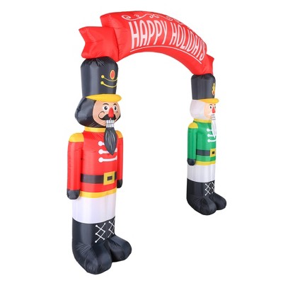 Airflowz 8ft Inflatable Nutcrackers Archway with Happy Holidays Banner