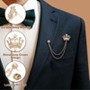 Unique Bargains Crown Hanging Chain Brooch Rhinestone Suit Pins - 3 of 4