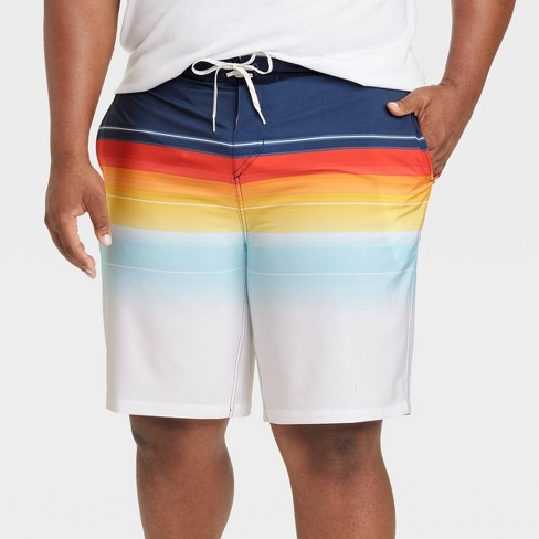 Men's 9 Striped E-board Swim Shorts - Goodfellow & Co™ Charcoal