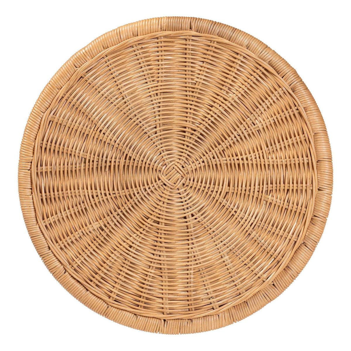 bali & pari Caroline Round Natural Rattan End Table Light Honey - thumbnail 3