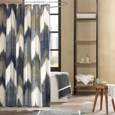 PAGED 72x72 Inch Shower Curtain Modern Cotton Shower Curtain with Abstract Printed Design for Bathroom, Machine Washable