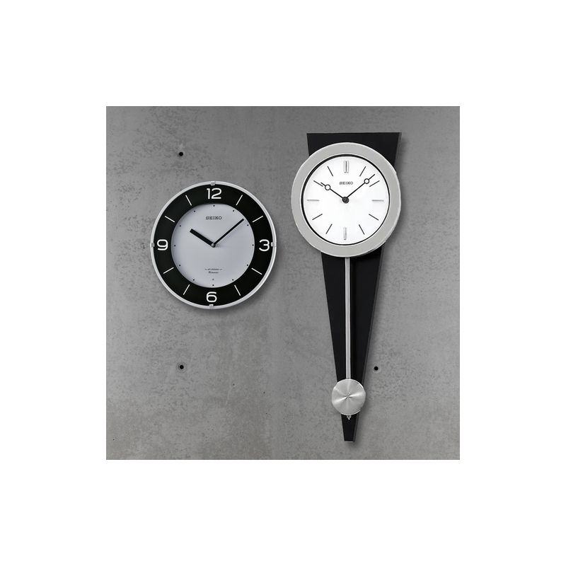 Seiko "Zing" Most Modern Art Clock with Pendulum 23", Gray & Black, 2 of 6