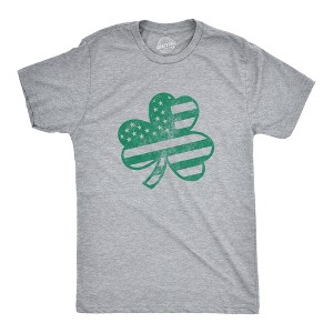 Mens American Shamrock FLAG T Shirt USA Cool Saint Patricks Day Clover Graphic - Crazy Dog Men's T Shirt - 1 of 4