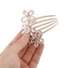 Unique Bargains Women's Flowers Hair Insert Comb Gold Tone Gold Tone White 1 Pc - 3 of 3