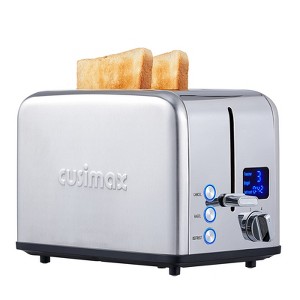 CUSIMAX 2-Slice Stainless Steel Toaster, Large LED Display, 1.5'' Extra-wide Slots - 1 of 4
