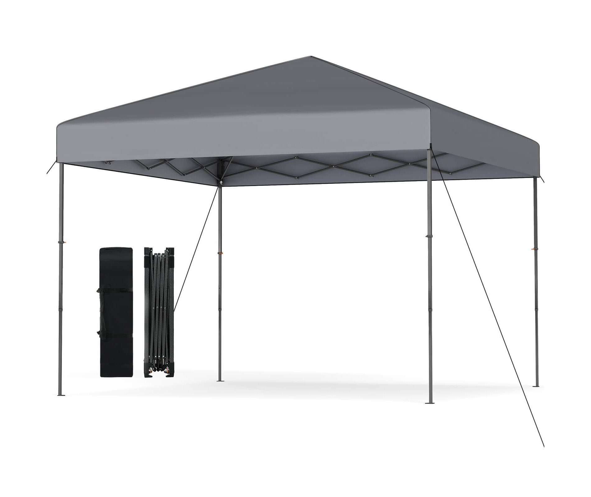 Costway 10 X 10 FT Pop up Canopy Tent with Portable Carrying Bag 8 Stakes 4 Wind Ropes Pink/Yellow/Beige/White/Gray/Navy