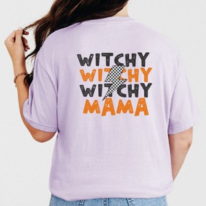 Simply Sage Market Witchy Mama Lightning Bolt Fron Garment Dyed Tee - 1 of 4