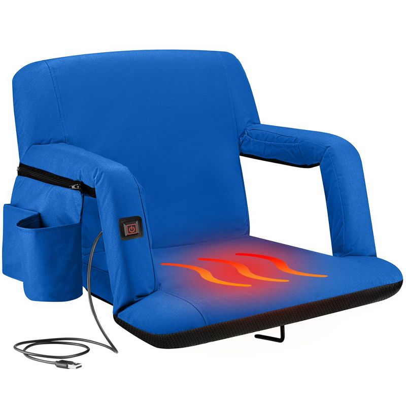 Alpcour Heated Reclining Stadium Seat with Armrests, 1 of 7