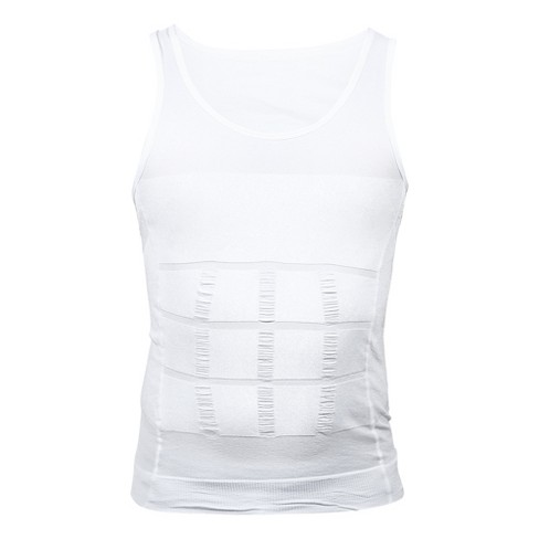 Unique Bargains Men Body Slimming Tummy Shaper Underwear Stretch Shapewear  Waist Girdle Shirt Nylon White Xl : Target
