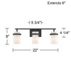 Possini Euro Design Possini Euro Lucia 22" Wide Matte Black 3-Light Bath Light - 4 of 4