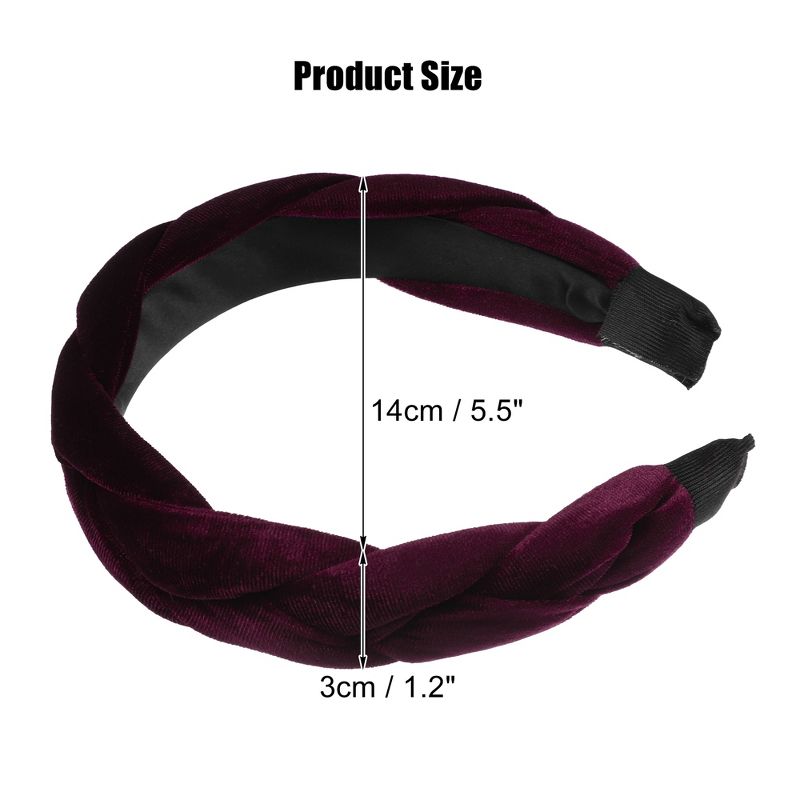 Unique Bargains Women's Thick Braided Velvet Headband Hairband Accessories 1.2 Inch Wide 1 Pc, 4 of 7