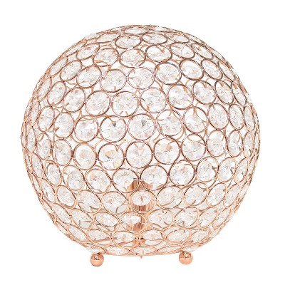 10" Crystal Ball Sequin Table Lamp Rose Gold - Elegant Designs