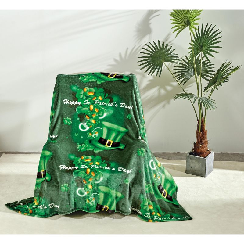 Noble House St. Patricks Day Super Cozy and Lightweight Microplush Throw Blanket 50"x70", 4 of 5