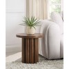 Vynxaria Modern End Table ¨C Warm Brown Wooden Finish, Thickened Tabletop, Durable Hardwood/Composite Wood/MDF/Birch Veneer - 2 of 4