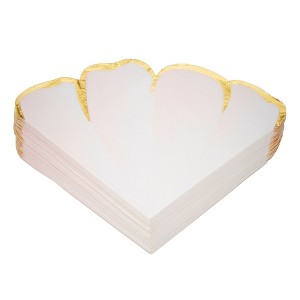 Blue Panda BLUE PANDA 50 Pack Pink & Gold Petal Floral Paper Napkins, 6.25x6”, Scalloped Napkins for Party, Wedding, Anniversary - 1 of 4