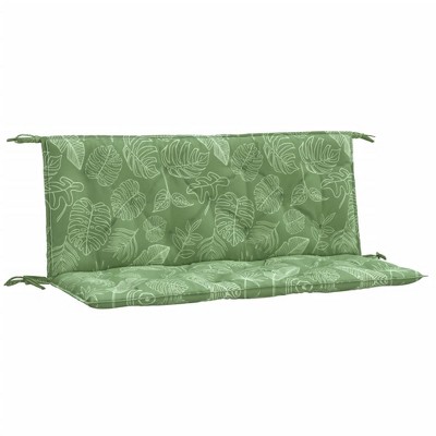 vidaXL Leaf Pattern Garden Bench Cushions 2pcs 47.2"x19.7"x2.8" - Outdoor/Indoor Cushions with Ties - Waterproof Fabric and Soft Hollow Fiber Filling