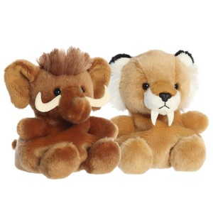 Aurora® Palm Pals™ Pre-Historic Duo 5" Inch Plush Set, Mo Woolly Mammoth & Ash Saber Tooth Tiger - 1 of 4