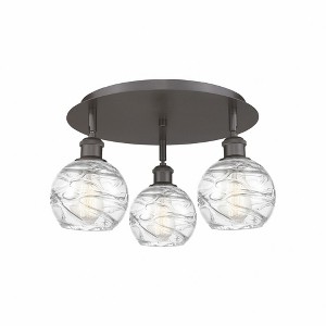 Athens Deco Swirl - 3 Light Flush Mount In Industrial Style-8.63 Inches Tall and 17.63 Inches Wide - 1 of 1