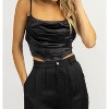 Women's BONING DETAIL COWL NECK TOP - Blue Blush - 3 of 4