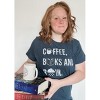 Womens Coffee Books And Rain T Shirt Funny Caffeine Reading Lovers Tee For Ladies - Crazy Dog Women's T Shirt - 3 of 4