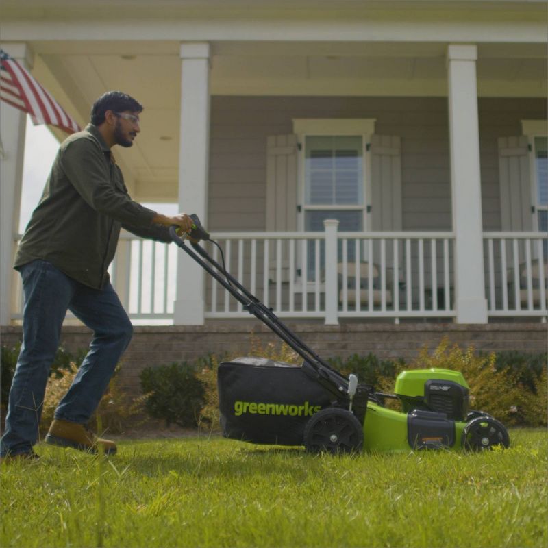 Greenworks POWERALL 21&#34; 24V 5Ah Cordless Brushless Self-Propelled Mower Kit with 2 USB Batteries and Dual Port Rapid Charger, 5 of 17