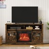 Farmhouse Fireplace TV Stand, 60" Electric Fireplace TV Console with Electric Fireplace & Sliding Barn Door, Entertainment Center for Living Room - 4 of 4