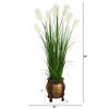 Nearly Natural 63-in Wheat Plum Grass Artificial Plant in Decorative Planter - image 2 of 4