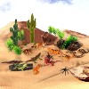 TEMI 32-Piece Desert Animal Figures Set with Trees and Cactus, Diorama Kit with Camel and Fox for Projects and Party Decor - 2 of 4