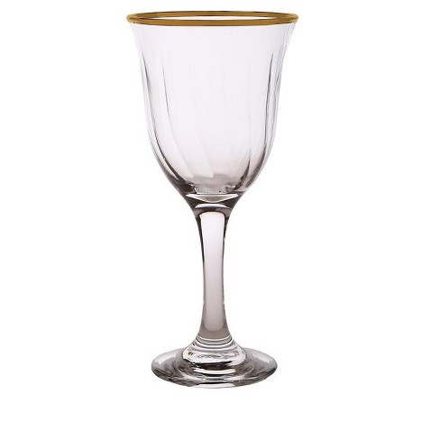 Classic Touch Set Of 6 Water Glasses With Simple Gold Design : Target