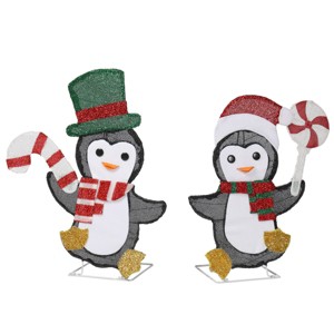 SEVOBAL Inflatable Holiday Decorations Set of 2 Penguin and Candy Cane Christmas Decorations for Xmas Decor Holiday Displays, Multi, 20.5"*7.9"*21.7" - 1 of 4