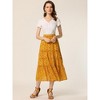 INSPIRE CHIC Women's Floral Elastic Waist Tiered Ruffle Boho Midi Skirts - 3 of 4