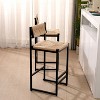 CAVINAS Dining Chairs Kitchen Chairs Set of 2 Side Chair Paper Rope Woven Bar Stools Hand Weave Counter Stool with footrest for Kitchen Island - 4 of 4
