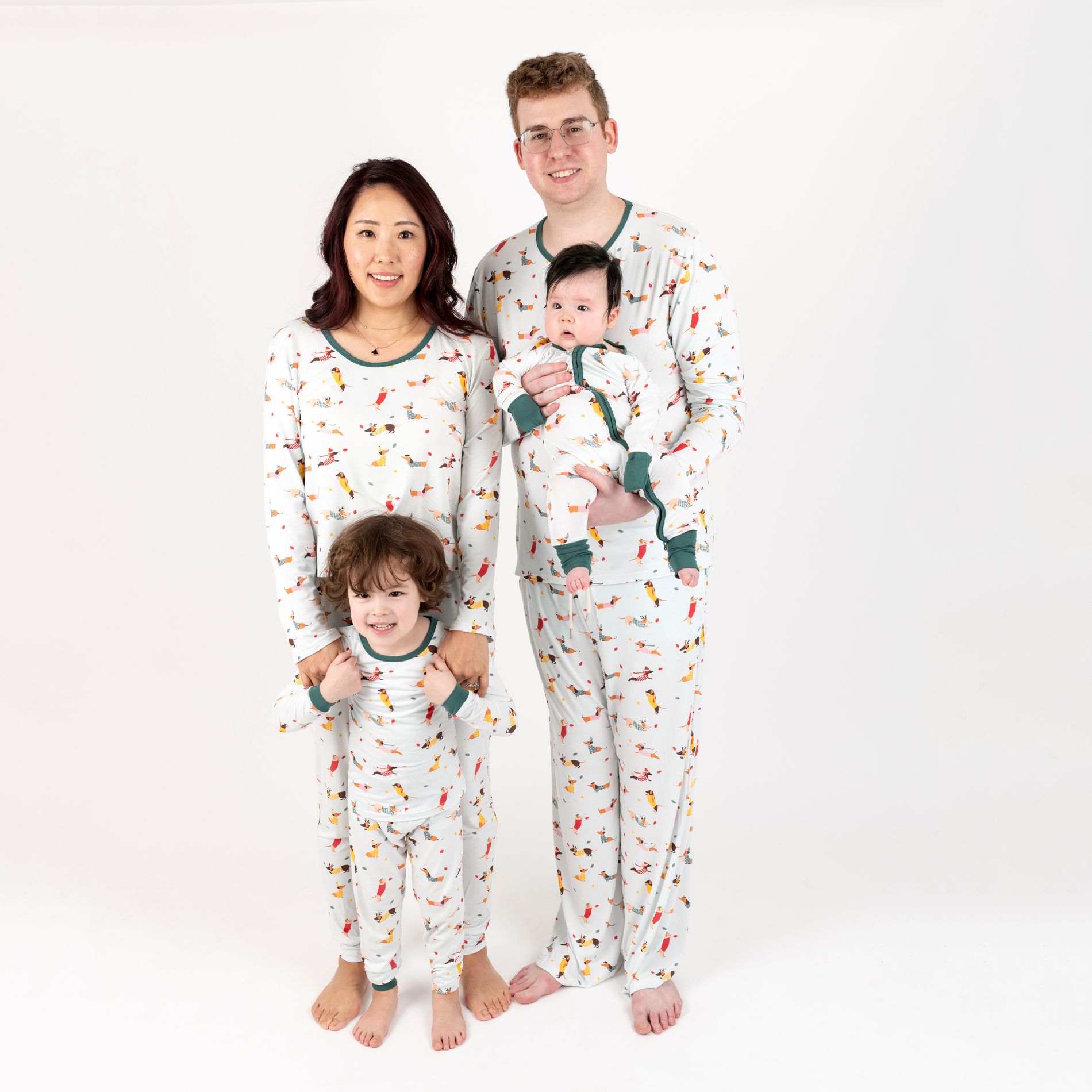 Leveret Bamboo Matching Family Pajamas Dogs Print