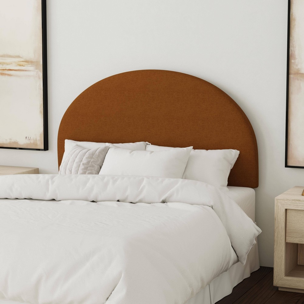 Photos - Bed Frame Queen Adaline Headboard in Textured Linen Zuma Amber - Threshold™: Pine Fr