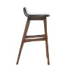 GDFStudio Tenley Mid-Century Modern Upholstered 30.5 Inch Barstools with Rubberwood Legs (Set of 2) - 4 of 4
