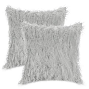 Unique Bargains Plush Decorative Solid Throw Modern Bedroom Pillow Covers 2 Pcs