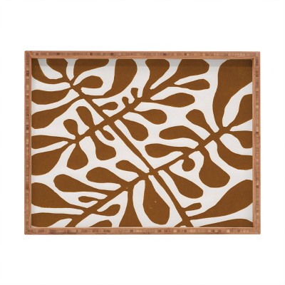Alisa Galitsyna Linocut Plant 2 Rectangular Tray - Deny Designs