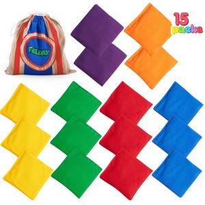 Joyfy 16 PCS Durable Bean Bags All-Weather Toss Game Set, 4.7" Cornhole Bags For Tossing Outside Lawn Yard Party Game For Kids & Adults Indoor Outdoor - 1 of 4