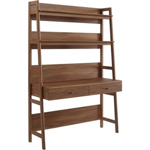 Modway Bixby Home Office Desk with Bookshelf in Walnut - 1 of 4