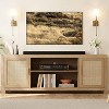 75" Rattan & Oak Boho TV Stand – 2-Tier Entertainment Center with Adjustable Shelves, Media Cabinet for Living Room/Bedroom - 3 of 4