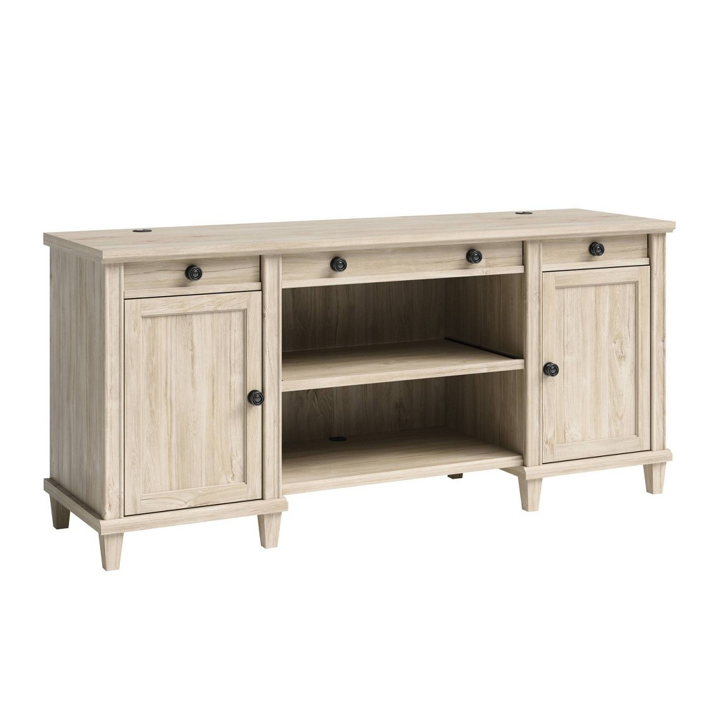 Hammond Storage Credenza Chalk Oak - Sauder: Double Pedestal, Adjustable Shelves, Cord Management