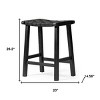 HomeRoots 26" Charcoal and Black Faux Leather and Solid Wood Backless Counter Height Bar Chair - 3 of 4