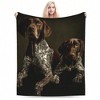 German Shorthaired Pointer Dog Lovers Flannel Blanket - Charming Realistic Two Dogs Design, Cozy Home Decor Gift for Pet Owners. - 3 of 4