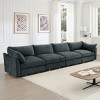 Modular Chenille Sectional Sofa with Under-Seat Storage Drawers, Oversized 4-Seat Couch with Armrest Cushions for Living Room – The Pop Home - 3 of 4