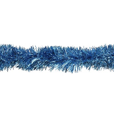 Northlight 50' x 4" Unlit Shiny Sky Blue Foil Tinsel Christmas Garland