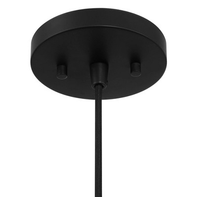 Black and Gold Metal Dome Pendant Light with LED Warm White