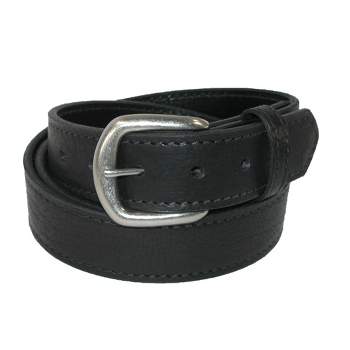 Boston Leather Men's Big & Tall Bison Leather Belt with Removable Buckle
