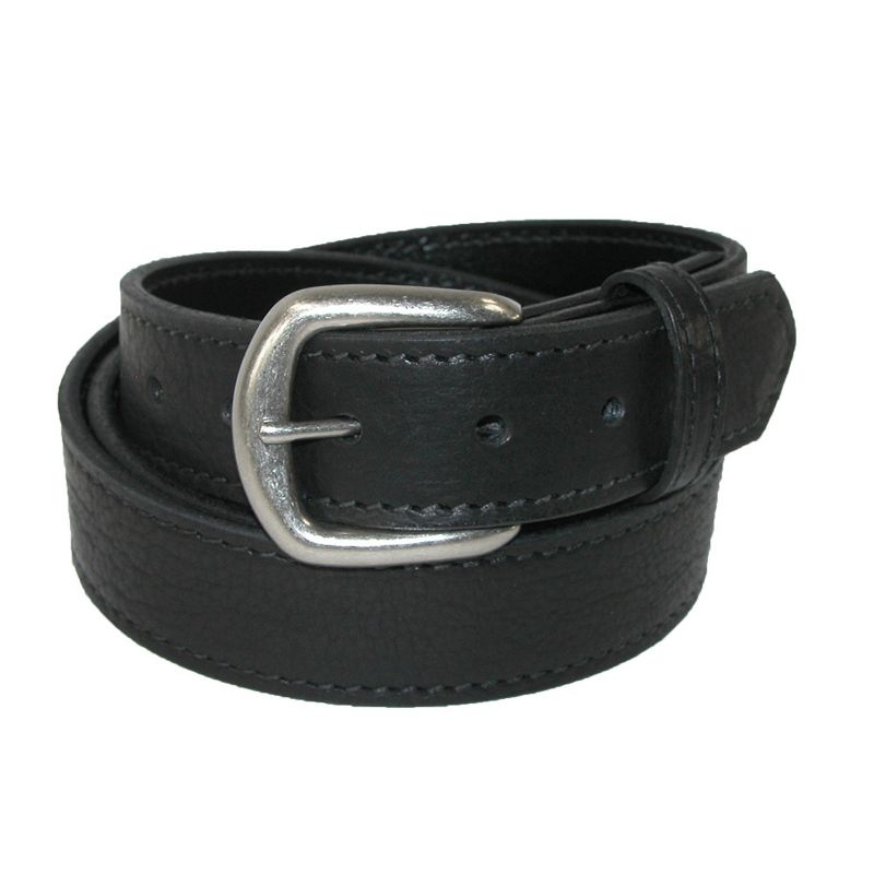 Boston Leather Men's Big & Tall Bison Leather Belt with Removable Buckle, 1 of 3